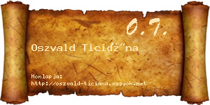 Oszvald Ticiána névjegykártya